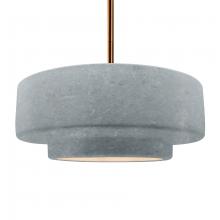 Justice Design Group CER-6545-CONC-BRSS-RIGID-LED1-700 - Large Tier 1-Light Pendant