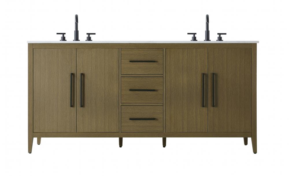 Vanity Cabinet 4Dr 3Dw 72x21.5x35 Chestnut Brown