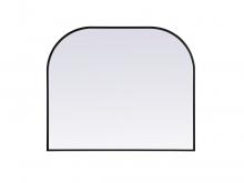 Elegant MR1B4034BLK - Metal Frame Arch Mirror 40x34 Inch in Black